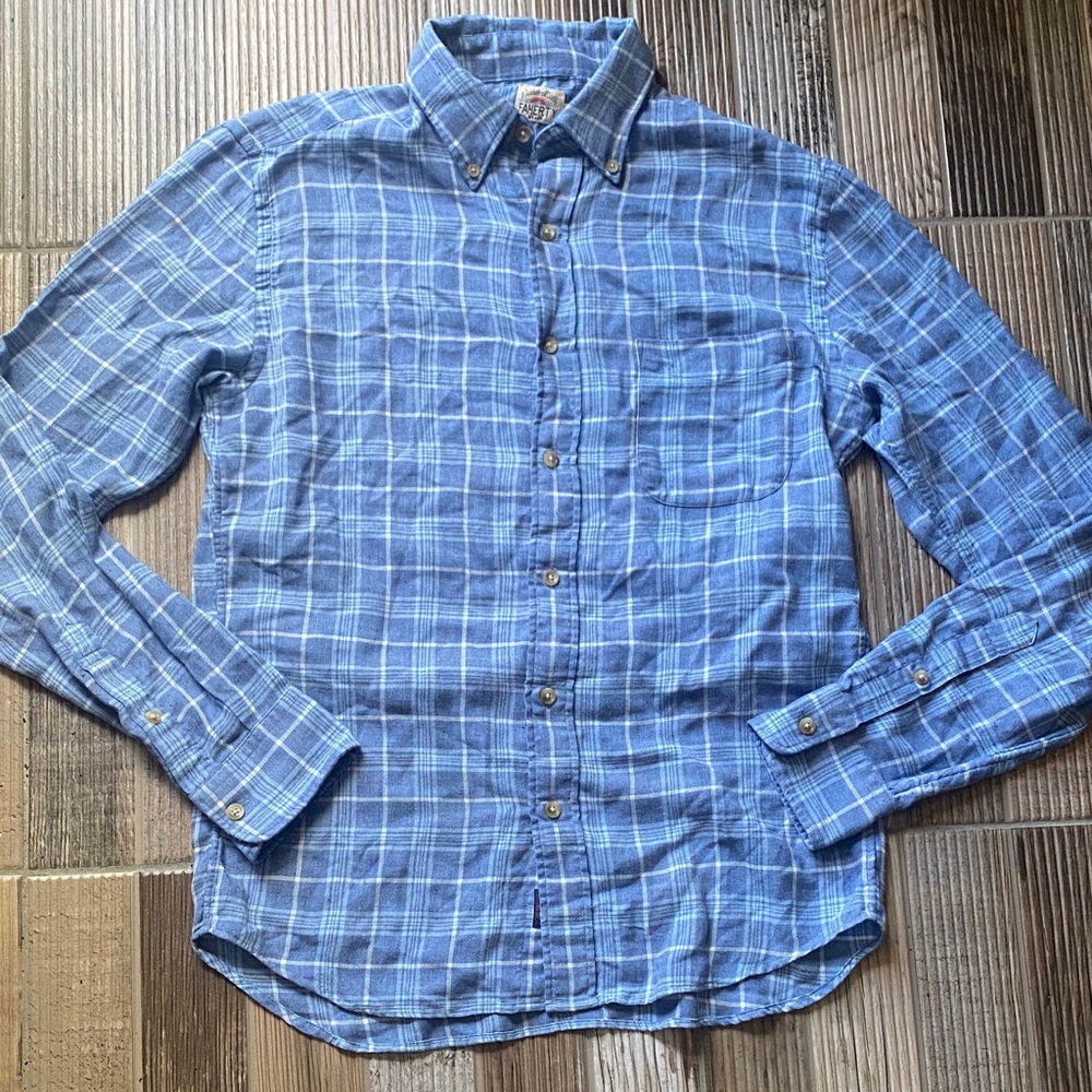 Faherty Blue Checkered Casual Shirt